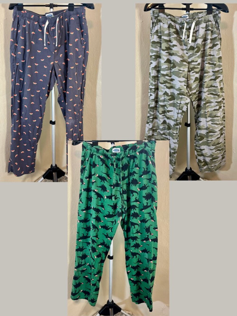 3 Pairs Mens PJs bottoms Old Navy Size L 100% cotton